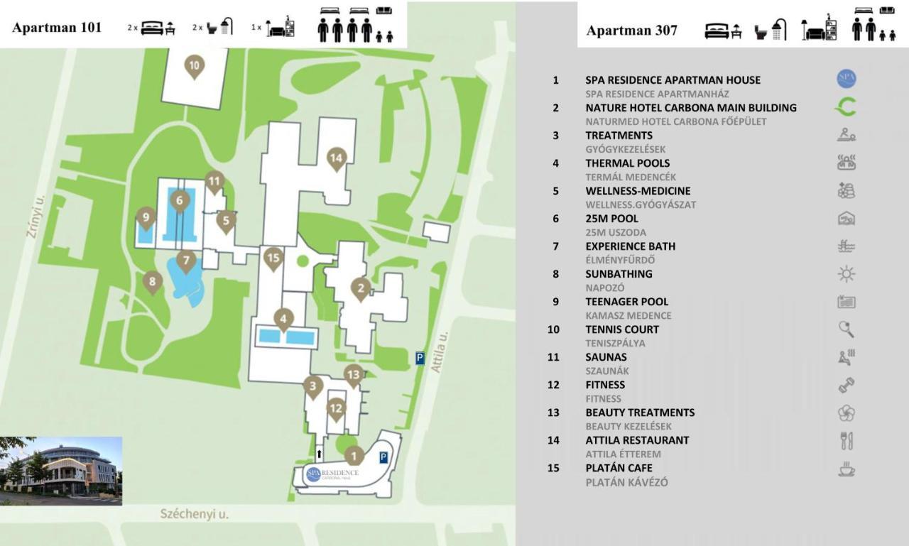 Spa Residence Carbona 101, 307 Apartman Хевиз Экстерьер фото